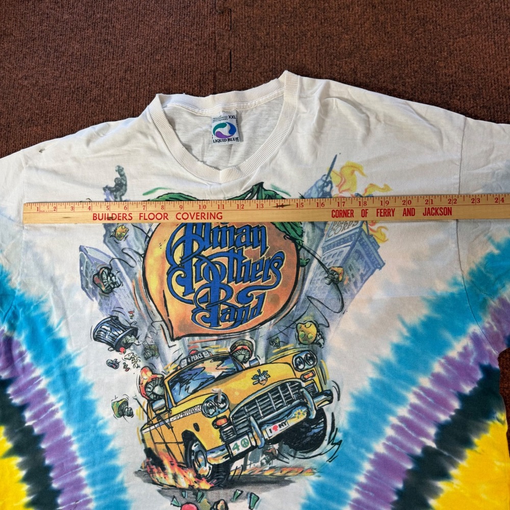 Vintage 1998 Allman Brothers Band Peakin at the Beacon Tie Dye Shirt Liquid Blue - Picture 9 of 11